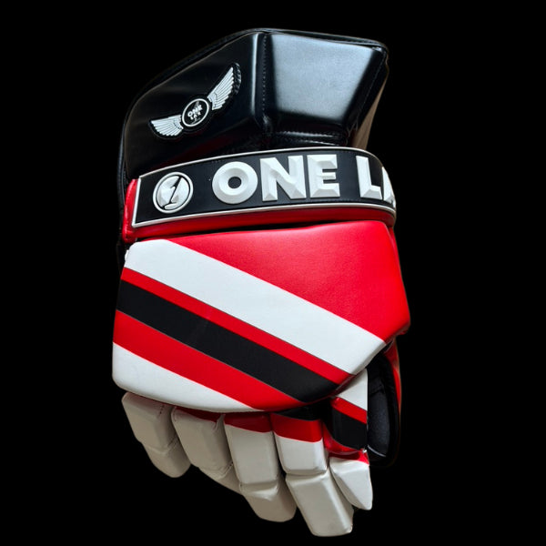 ECLIPSE - BOX LACROSSE GOALIE GLOVES - STRIPES - LIMITED EDITION - One Lax