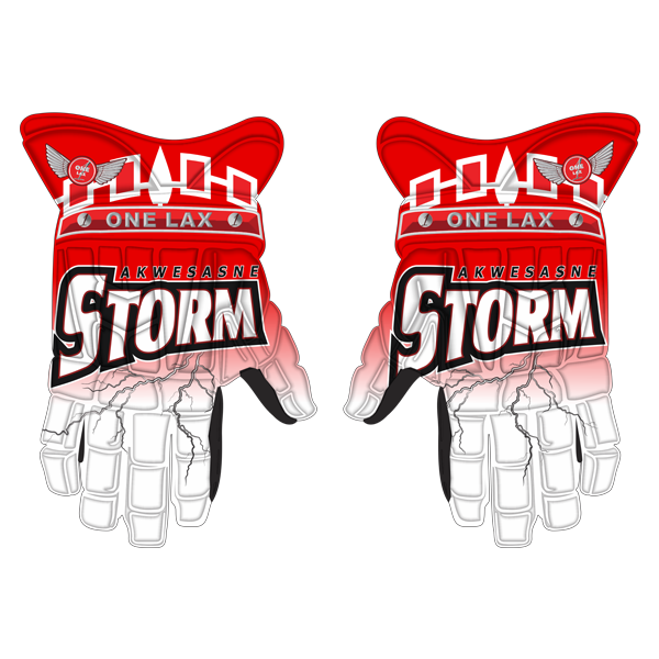 One Lax 1's HYBRID Box Field Lacrosse Gloves AKWESASNE STORM LIMIT