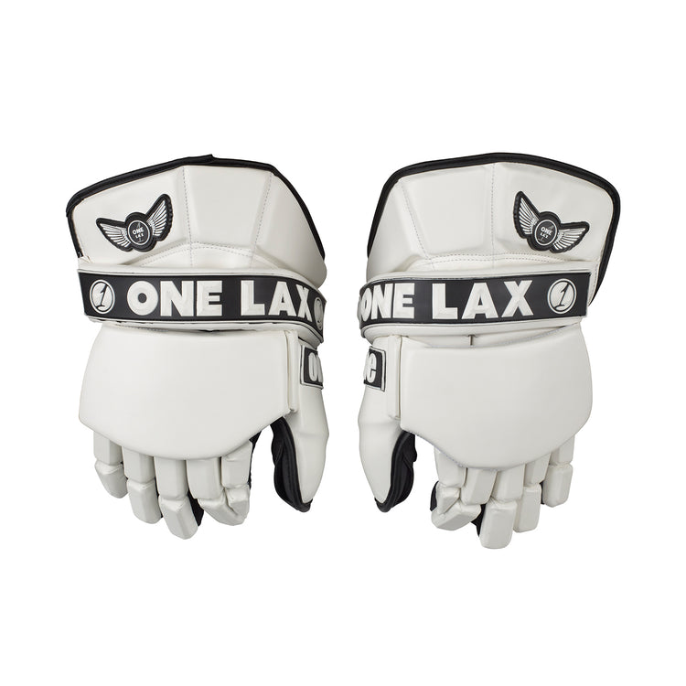 ECLIPSE - BOX LACROSSE GOALIE GLOVES - WHITE - One Lax