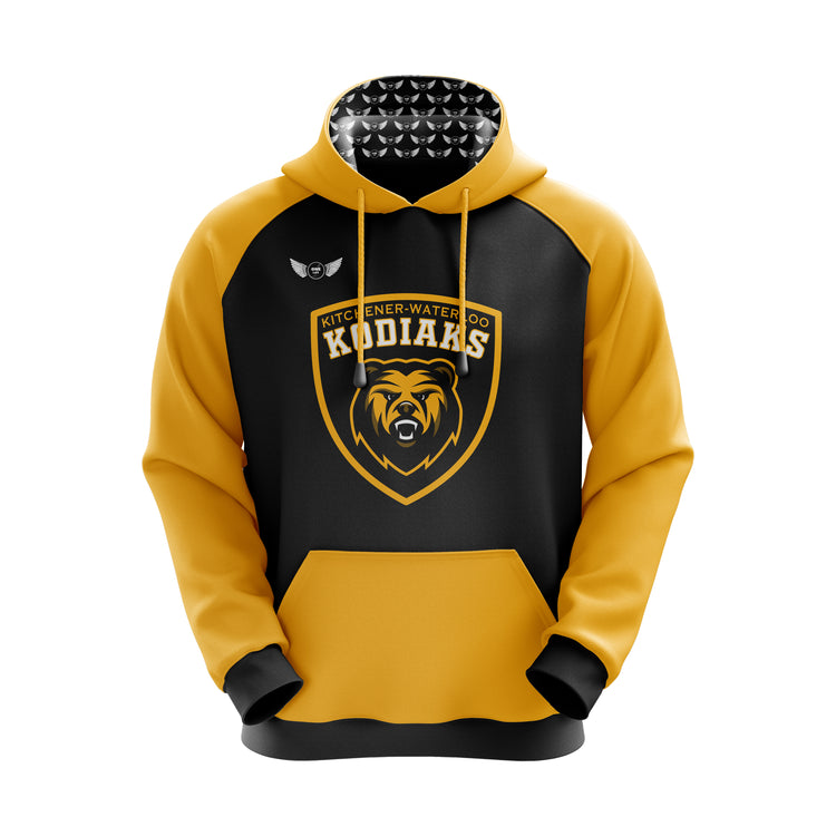 KW kodiaks, kodiaks lacrosse, KW lacrosse, Kitchener Waterloo Kodiaks, Kitchener Waterloo Kodiaks, custom lacrosse apparel, KW kodiaks sweater, lacrosse sweater, lacrosse hoodie