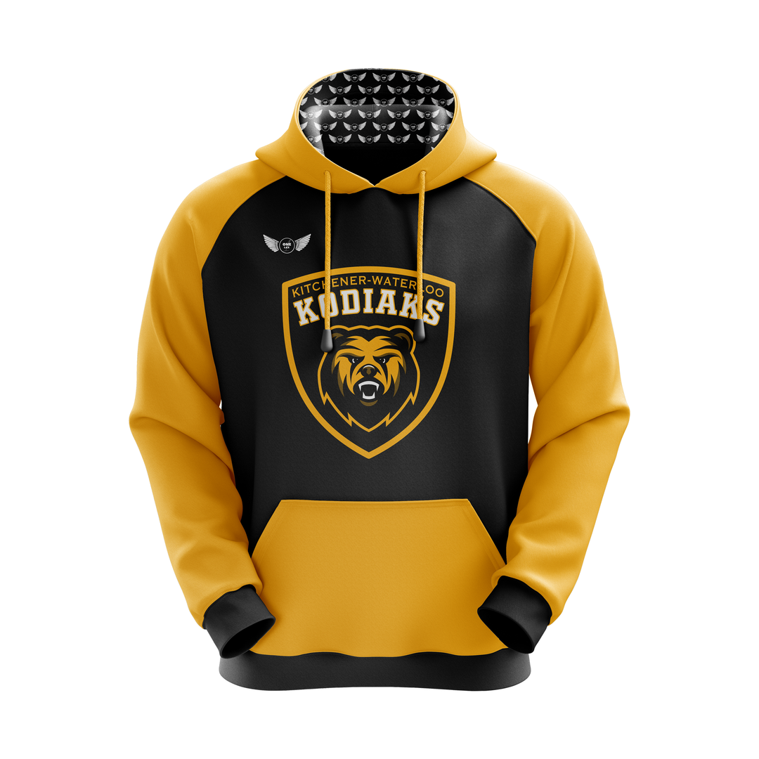 KW kodiaks, kodiaks lacrosse, KW lacrosse, Kitchener Waterloo Kodiaks, Kitchener Waterloo Kodiaks, custom lacrosse apparel, KW kodiaks sweater, lacrosse sweater, lacrosse hoodie