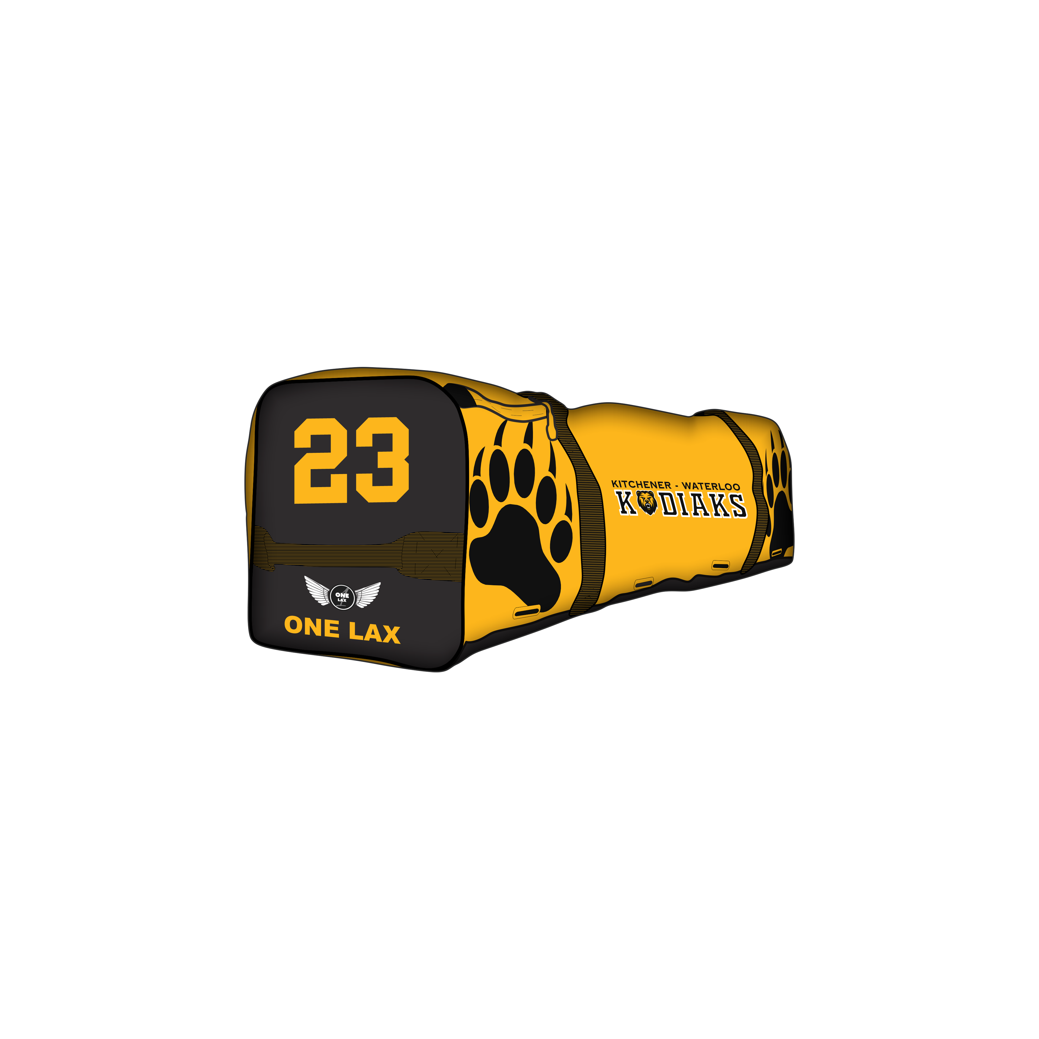 KW kodiaks, kodiaks lacrosse, KW lacrosse, Kitchener Waterloo Kodiaks, Kitchener Waterloo Kodiaks, lacrosse player bag, player bag for lacrosse, custom lacrosse apparel, custom lacrosse bag,