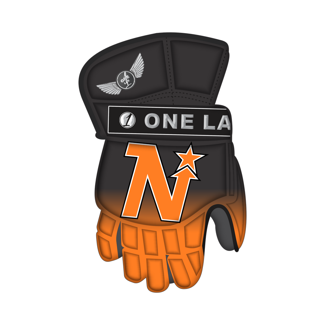 Custom Eclipse Box Lacrosse Goalie Gloves - North Stars Edition - One Lax
