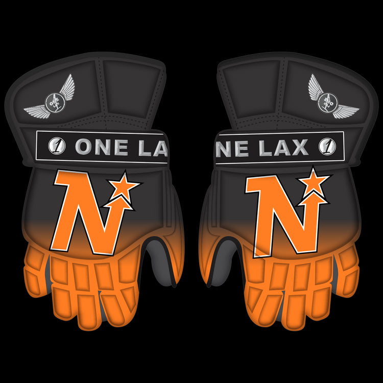 Custom Eclipse Box Lacrosse Goalie Gloves - North Stars Edition - One Lax