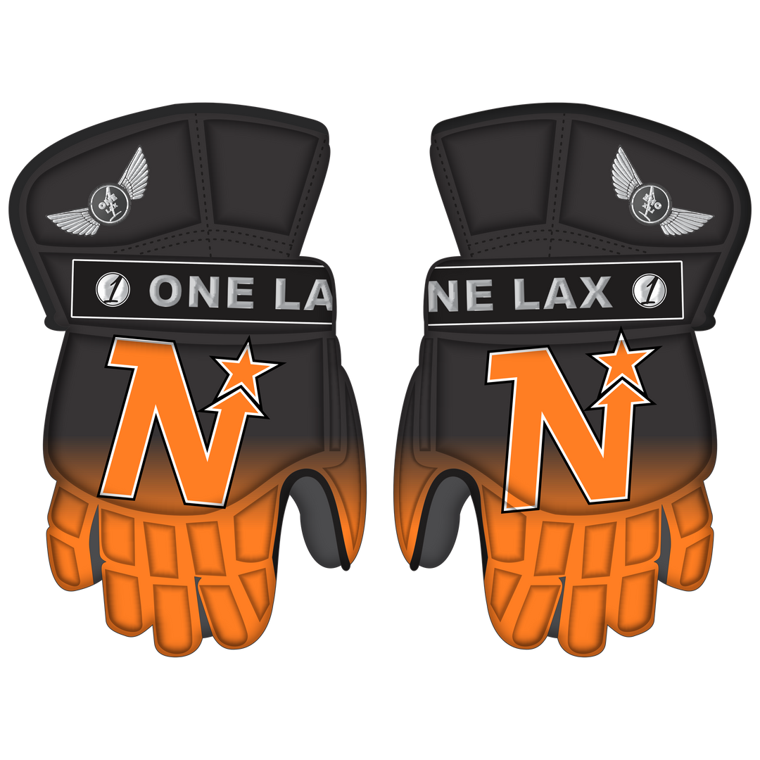 Custom Eclipse Box Lacrosse Goalie Gloves - North Stars Edition - One Lax