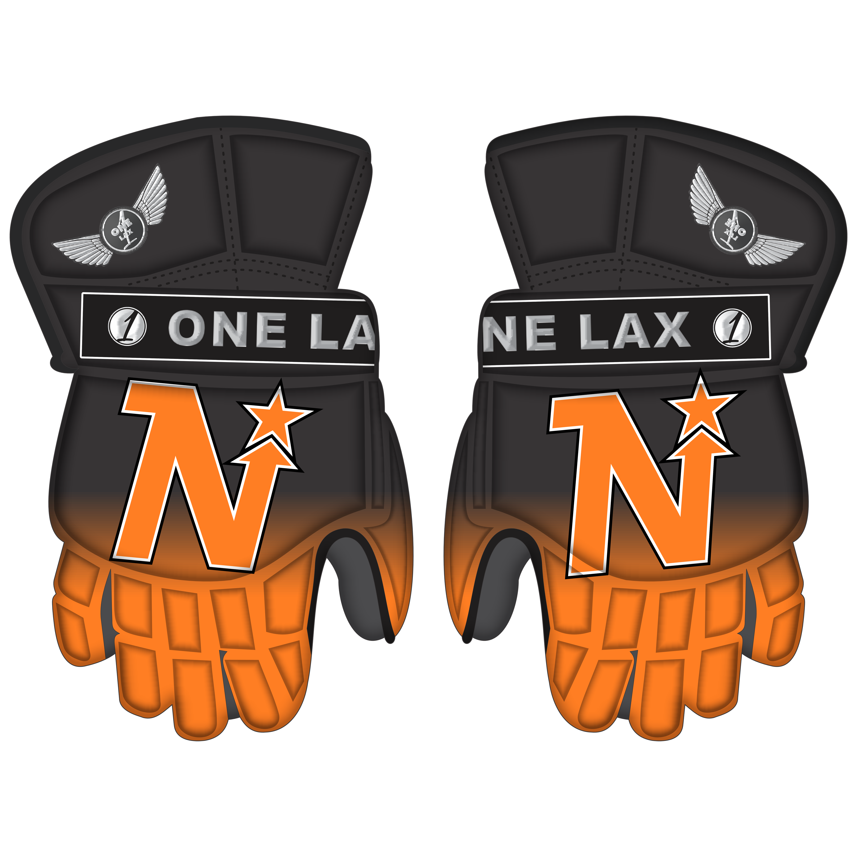 Custom Eclipse Box Lacrosse Goalie Gloves - North Stars Edition - One Lax