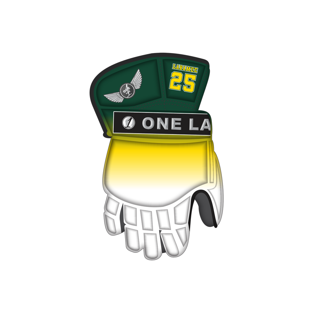 One Lax Eclipse Box Lacrosse Goalie Gloves - Titans Edition