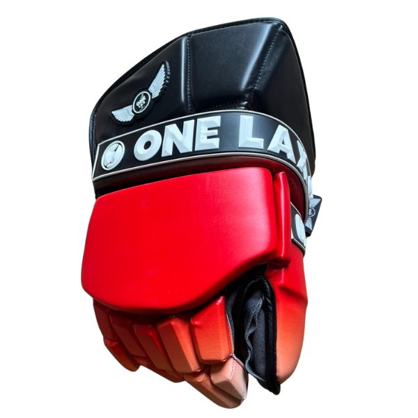 ECLIPSE - BOX LACROSSE GOALIE GLOVES - BLACK|RED FADE - LIMITED EDITION - One Lax