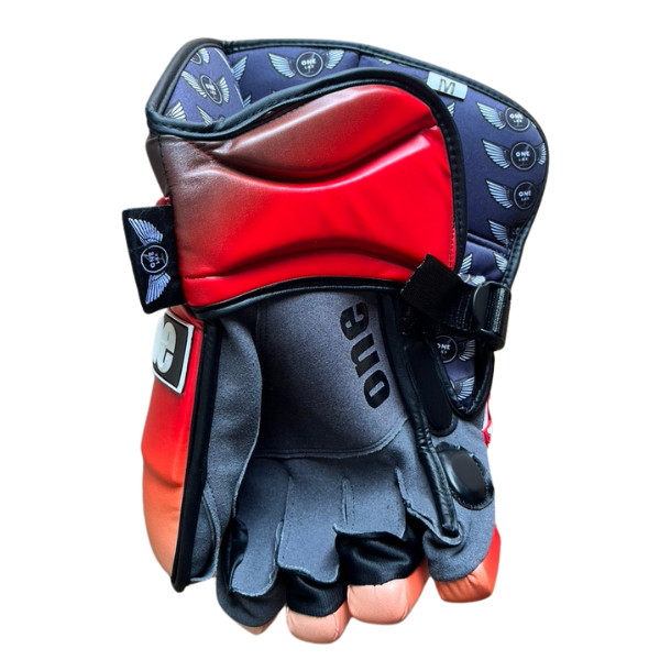 ECLIPSE - BOX LACROSSE GOALIE GLOVES - BLACK|RED FADE - LIMITED EDITION - One Lax