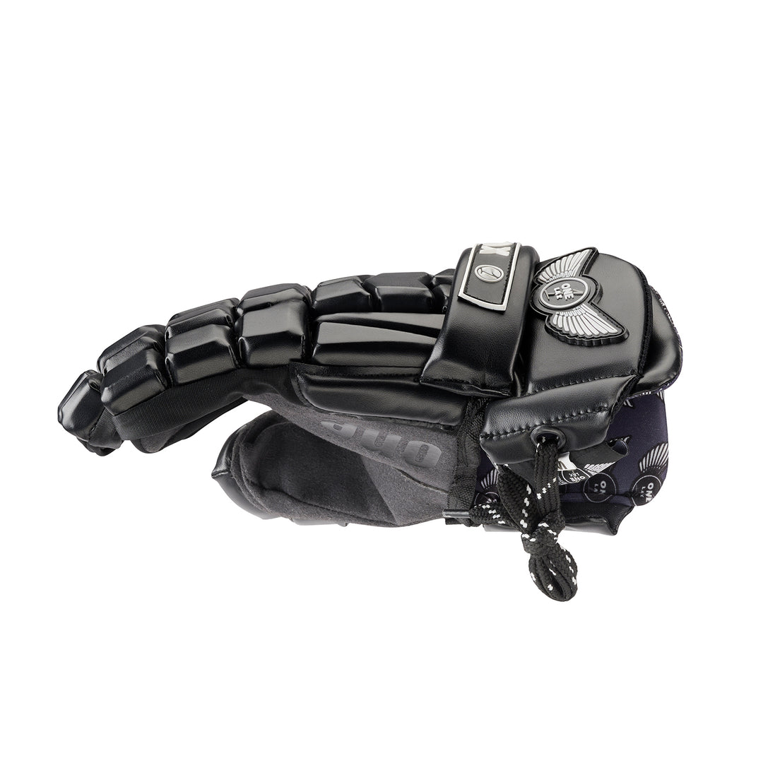 Black HYBRID Box & Field Lacrosse Gloves