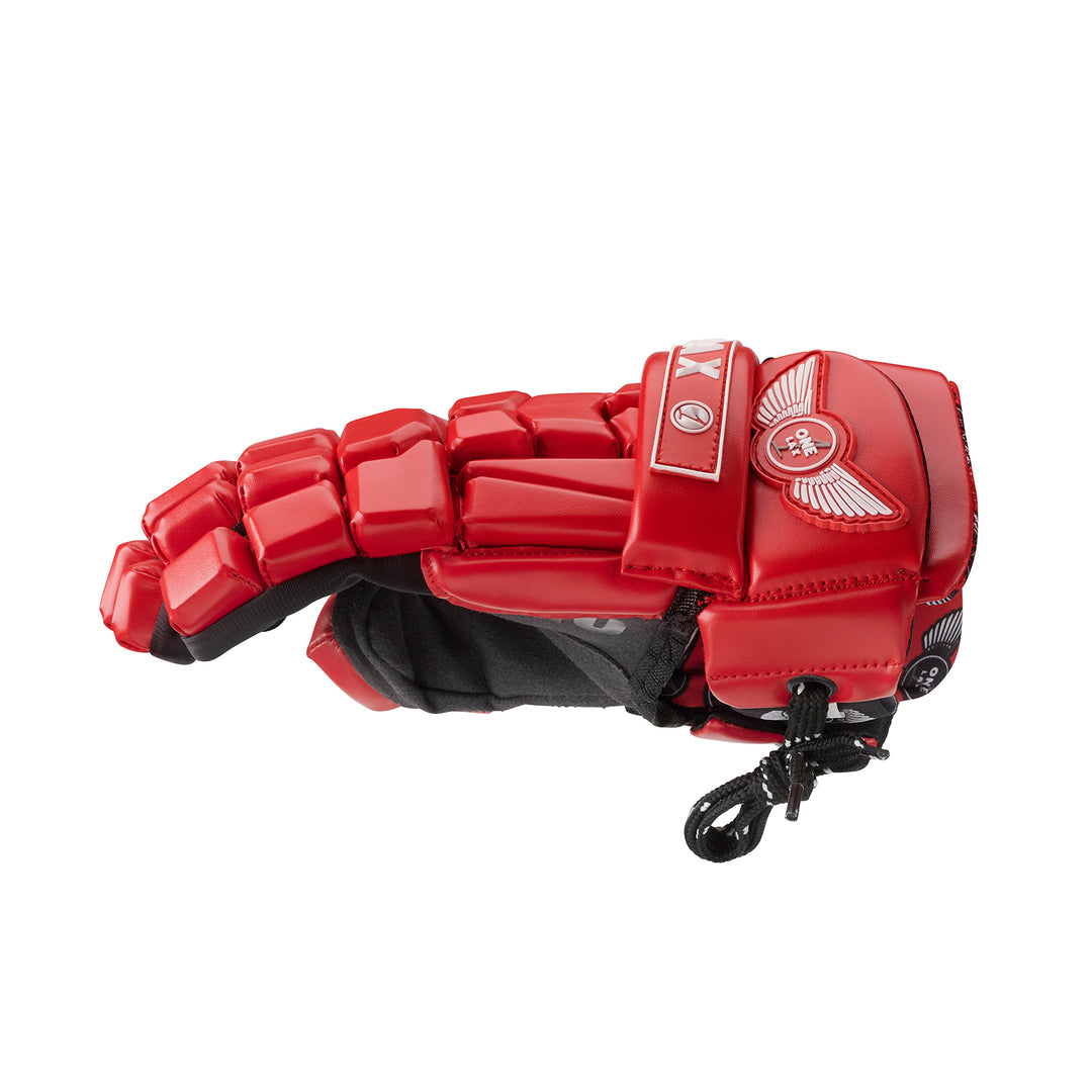 Red HYBRID Box & Field Lacrosse Gloves