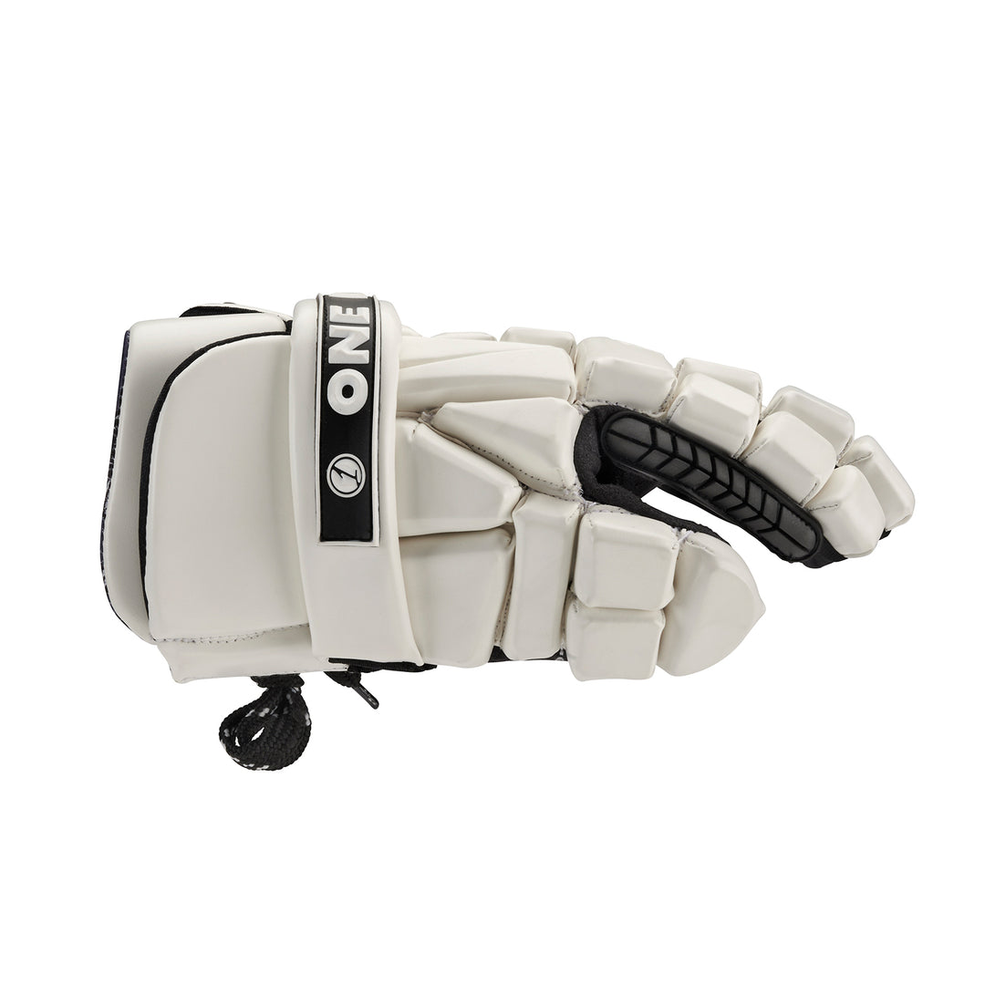 White HYBRID Box & Field Lacrosse Gloves