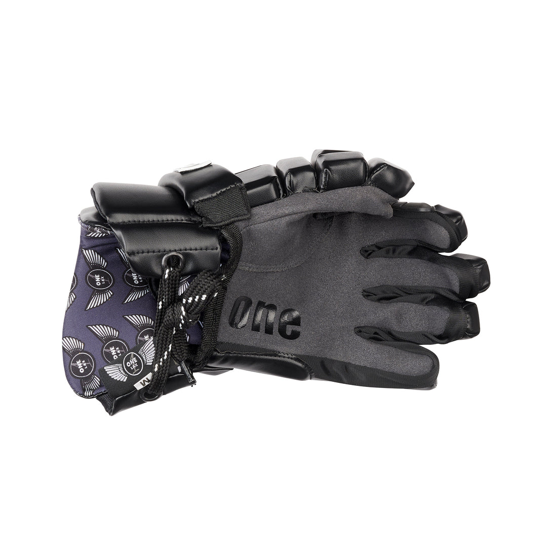 Black HYBRID Box & Field Lacrosse Gloves