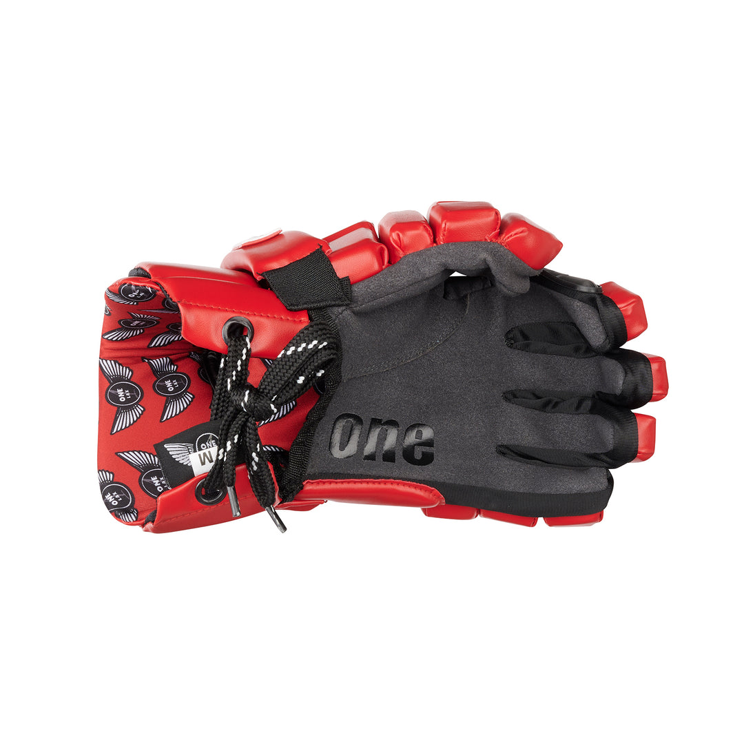 Red HYBRID Box & Field Lacrosse Gloves