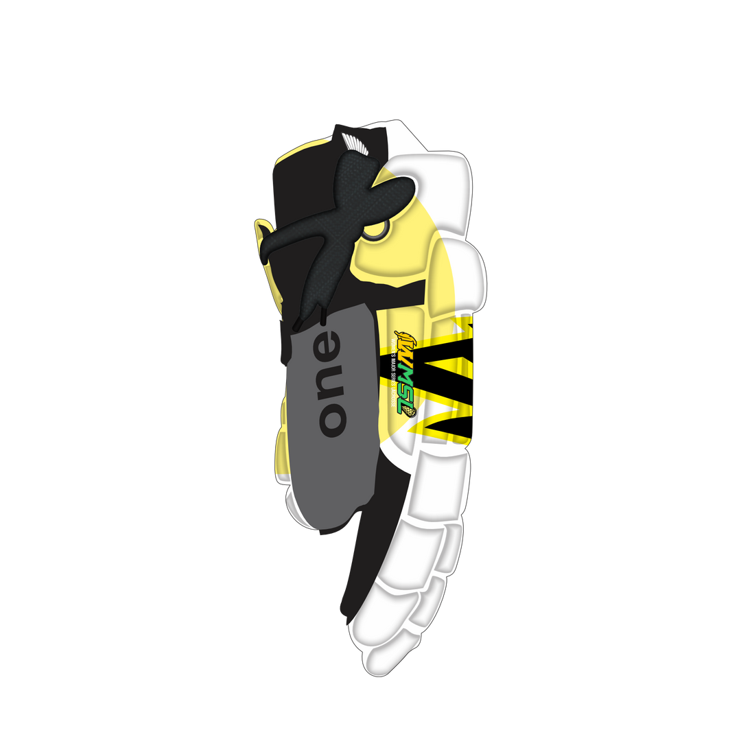 One Lax 1's Hybrid Box & Field Lacrosse Gloves - Hamilton Bengals Lacrosse Edition - WMSL