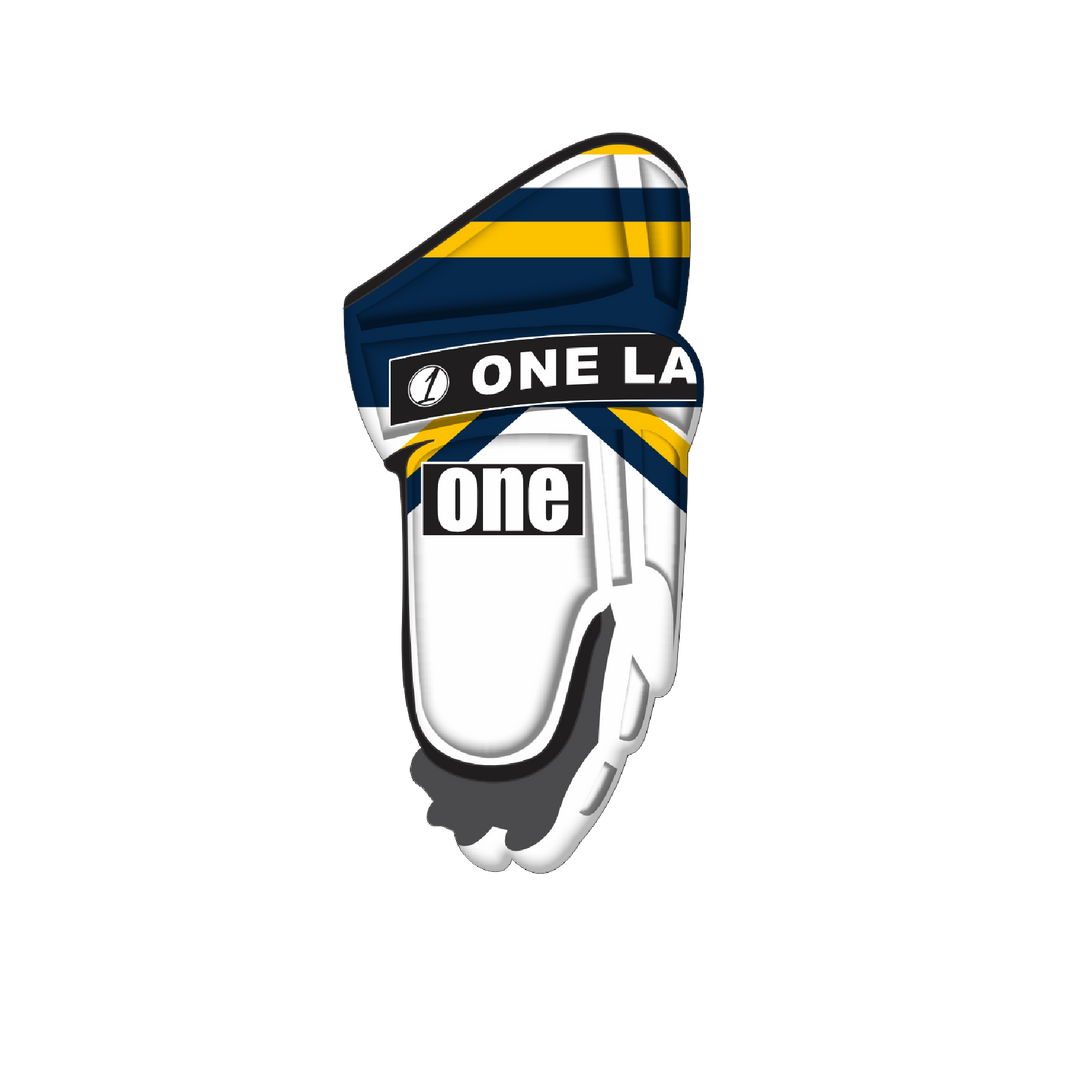 One Lax Eclipse Box Lacrosse Goalie Gloves - North Perth Outlaws Lacrosse Edition