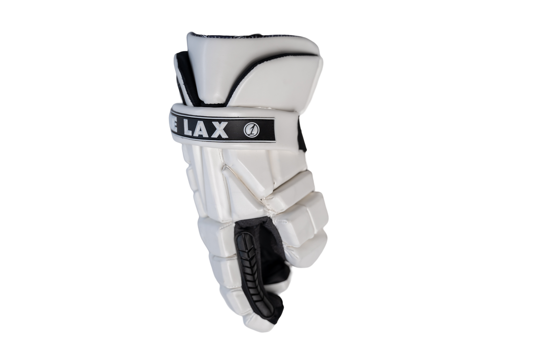 White HYBRID Box & Field Lacrosse Gloves - One Lax