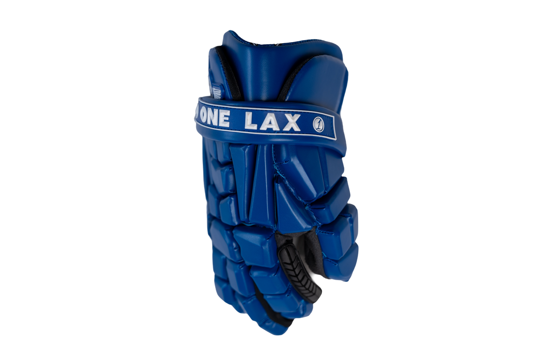 Blue HYBRID Box & Field Lacrosse Gloves - One Lax