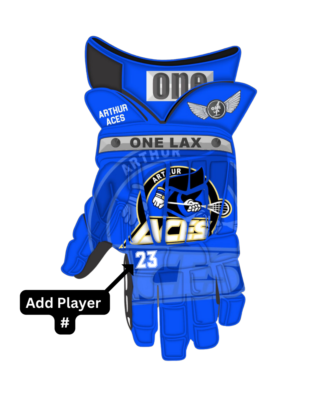 Arthur Aces Team | HYBRID Box & Field Lacrosse Gloves - One Lax