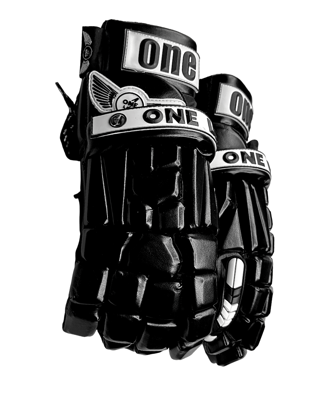 1 Gloves in Black | 4 Sizes Available | HYBRID Box & Field Lacrosse Gloves - One Lax
