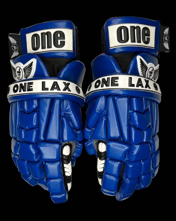 JR. 1 Gloves in Blue | 2 Kids Sizes Available | HYBRID Box & Field Lacrosse Gloves - One Lax