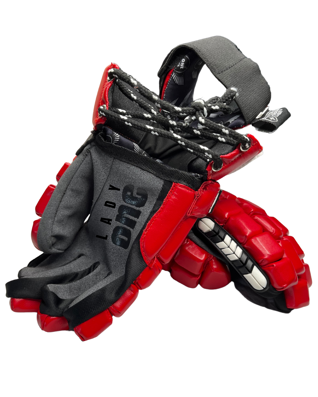 LADY 1 Gloves in Red | 4 Sizes Available | 1st Ever Ladies Box Lacrosse Gloves - One Lax