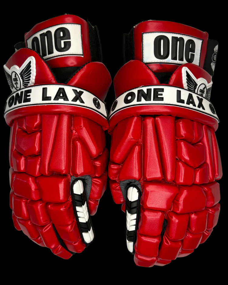 LADY 1 Gloves in Red | 4 Sizes Available | 1st Ever Ladies Box Lacrosse Gloves - One Lax