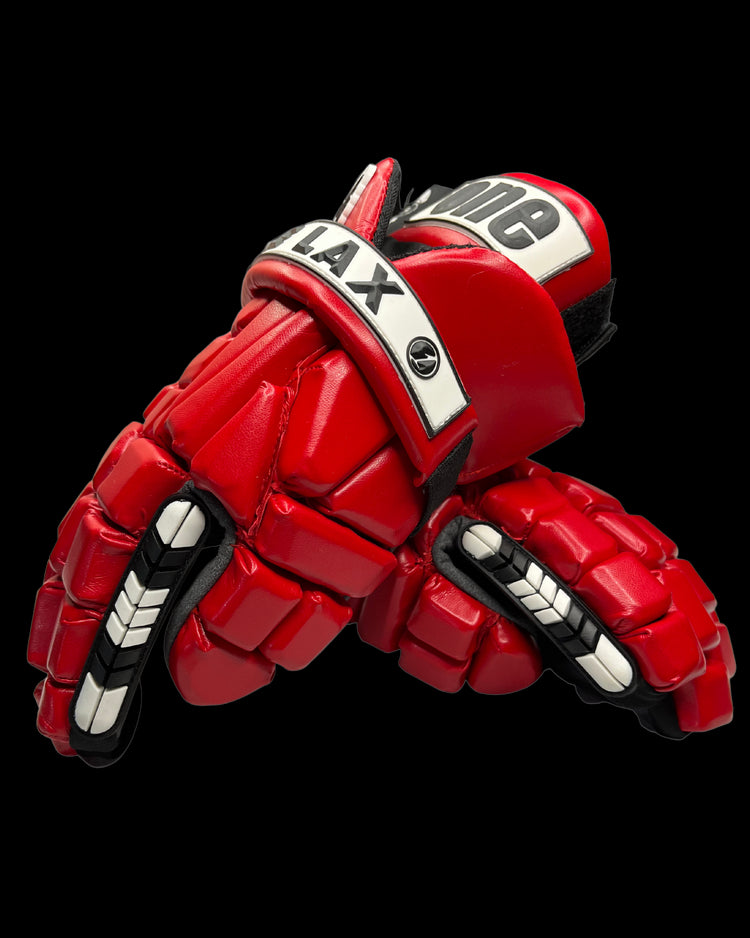1 Gloves in Red | 4 Sizes Available | HYBRID Box & Field Lacrosse Gloves - One Lax